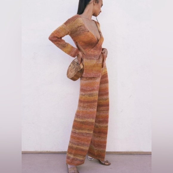 cult gaia Pants - Cult Gaia Kora Knit Set Wide Leg Resort Matching Set S